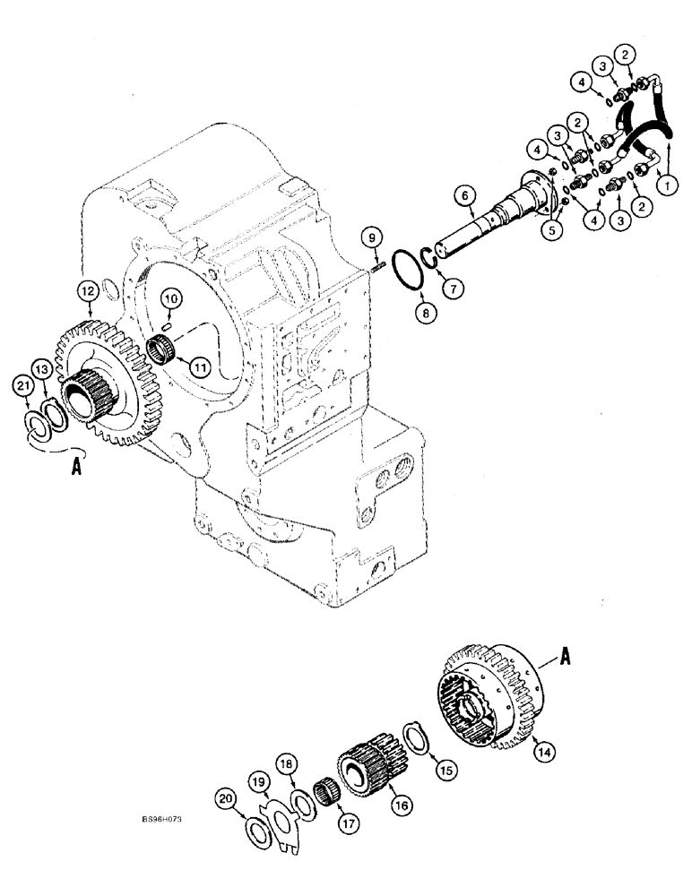 Схема запчастей Case 821B - (6-26) - TRANSMISSION ASSEMBLY, THIRD AND FOURTH CLUTCHES (06) - POWER TRAIN