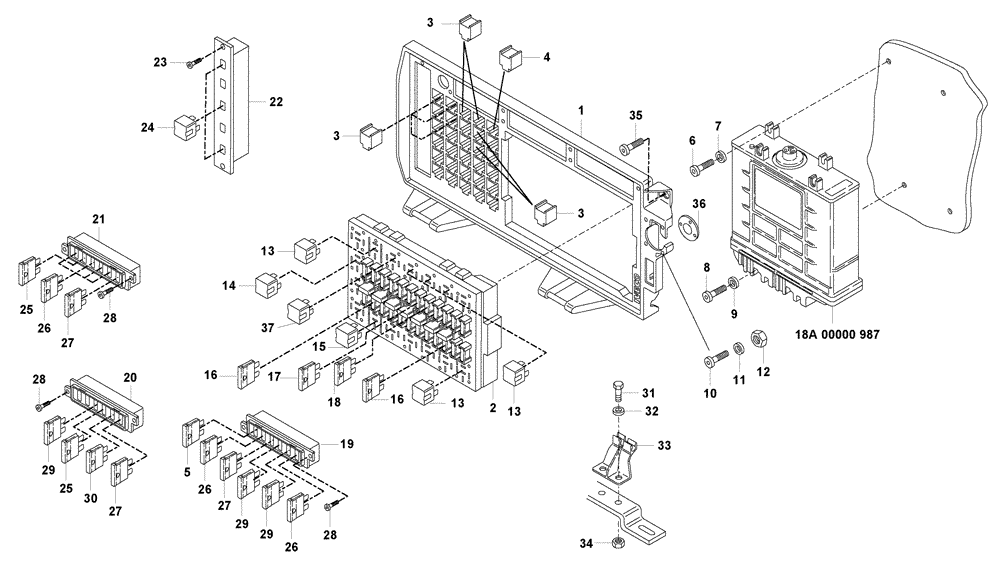 Схема запчастей Case 327B - (67A00001613[001]) - CONTROL UNIT, ELECTRONIC (87518738) (13) - Electrical System / Decals