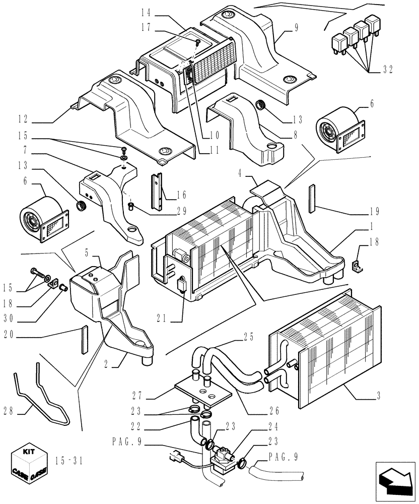 Схема запчастей Case 1850K - (9.653[06]) - ROPS CAB WITH CONDITIONER - OPTIONAL CODE 784110191 (19) - OPTIONS