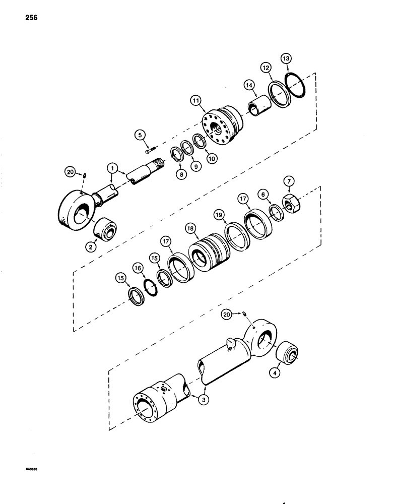 Схема запчастей Case 1080 - (256) - ARM CYLINDER, USED WITH Y BOOM (35) - HYDRAULIC SYSTEMS