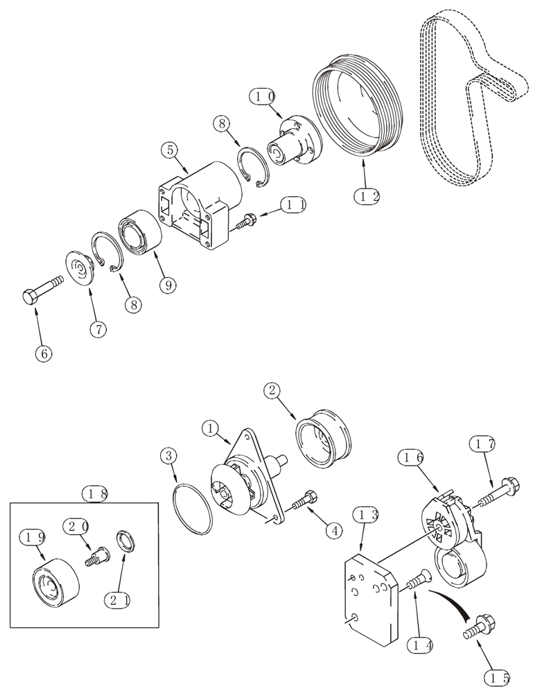 Схема запчастей Case 821C - (02-17) - WATER PUMP SYSTEM (02) - ENGINE