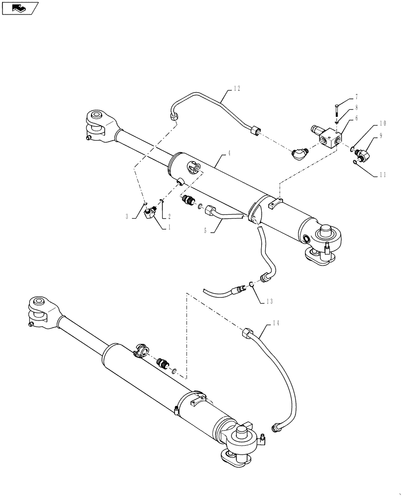Схема запчастей Case 921F - (41.216.01[04]) - STEERING CYLINDER INSTALLATION (41) - STEERING