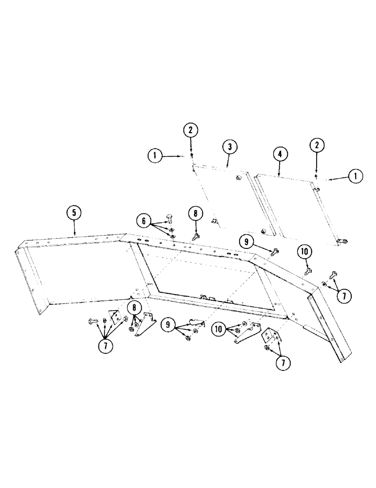 Схема запчастей Case 120 - (087) - TURNTABLE SHROUDING AND ATTACHING PARTS, REAR (90) - PLATFORM, CAB, BODYWORK AND DECALS