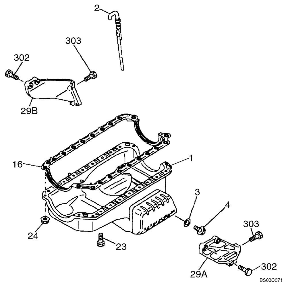 Схема запчастей Case CX80 - (02-10) - OIL PAN (02) - ENGINE