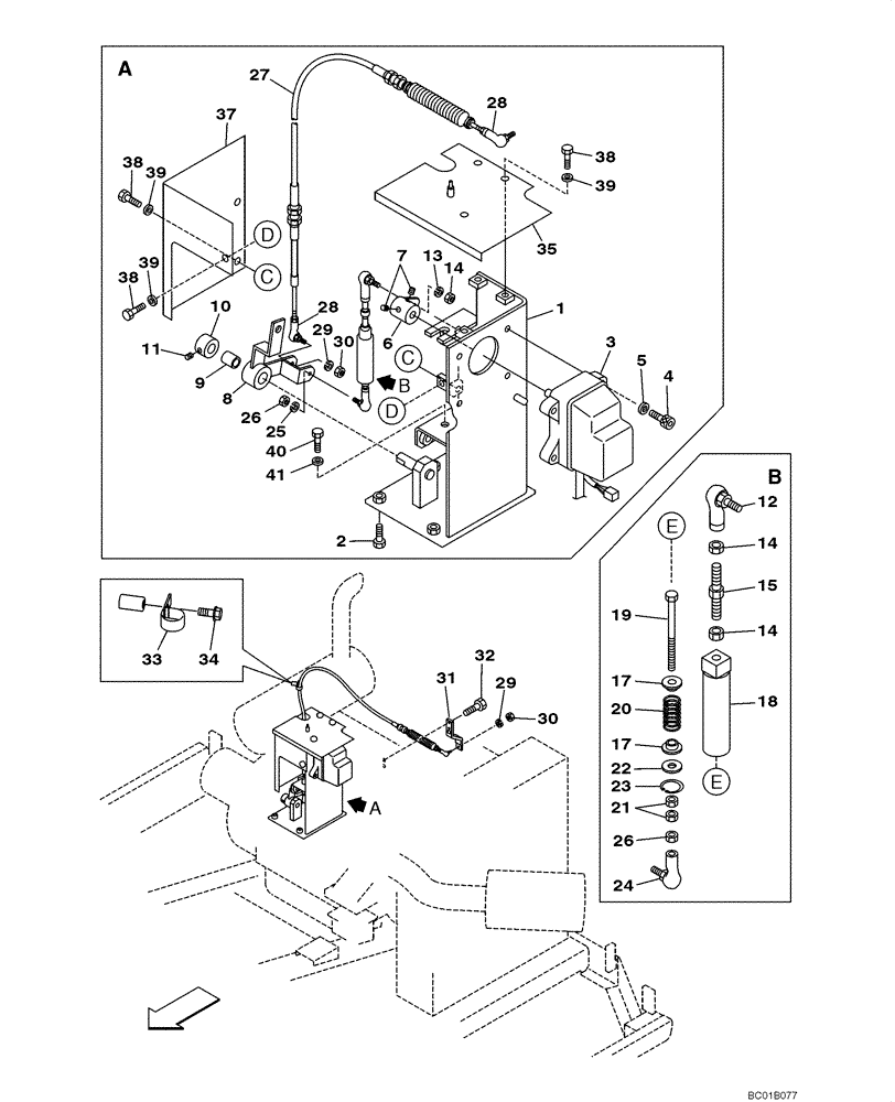 Схема запчастей Case CX130 - (03-03) - THROTTLE CONTROL (03) - FUEL SYSTEM