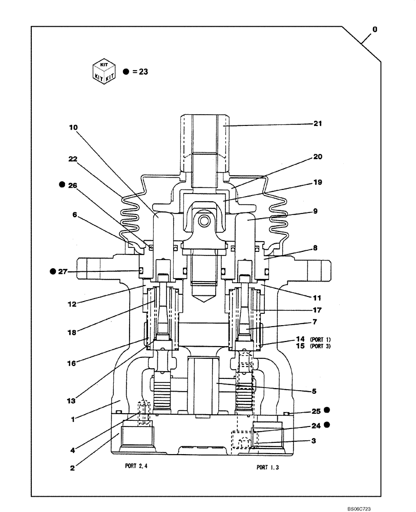 Схема запчастей Case CX330 - (08-272-00A[01]) - HAND CONTROL VALVE (08) - HYDRAULICS