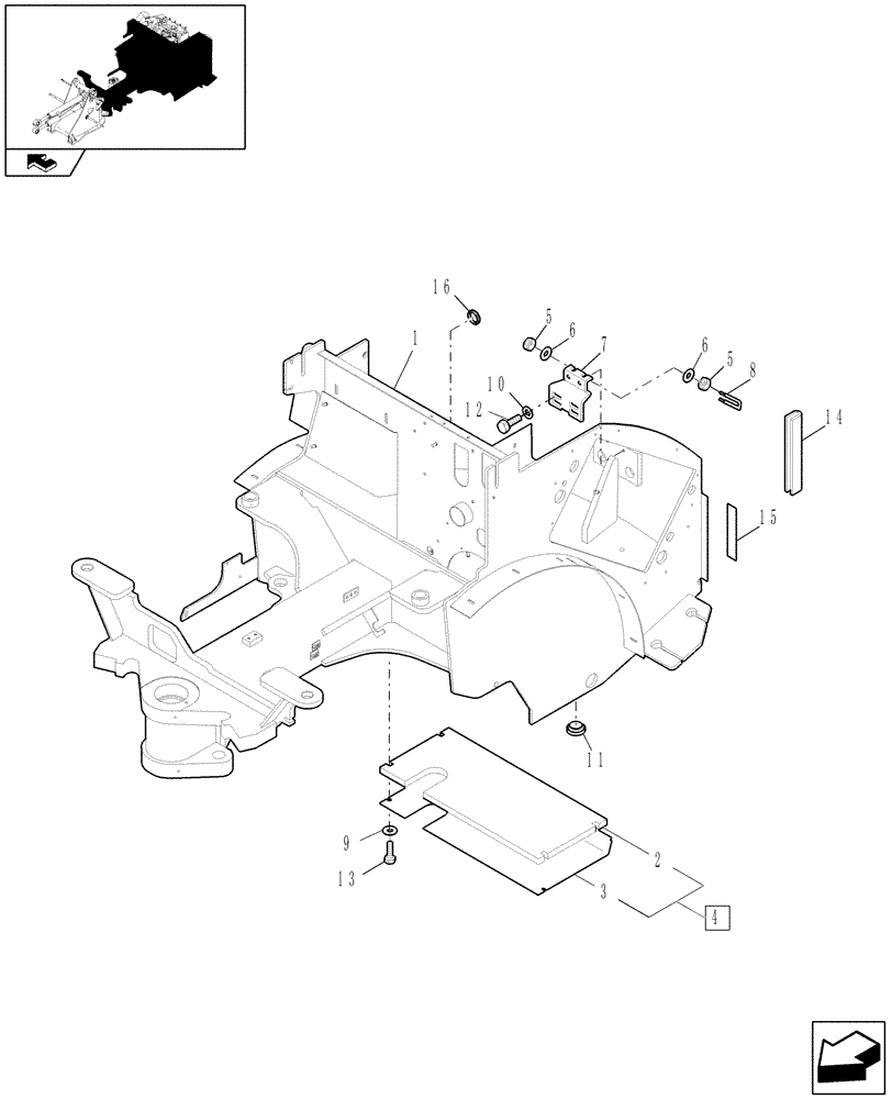 Схема запчастей Case 21E - (1.21.5) - REAR FRAME (12) - MAIN FRAME