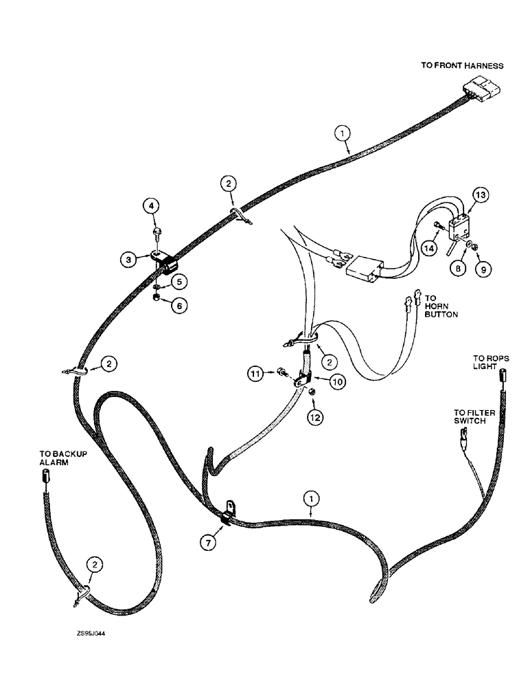 Схема запчастей Case 550E - (4-20) - REAR WIRING HARNESS AND CONNECTIONS (04) - ELECTRICAL SYSTEMS