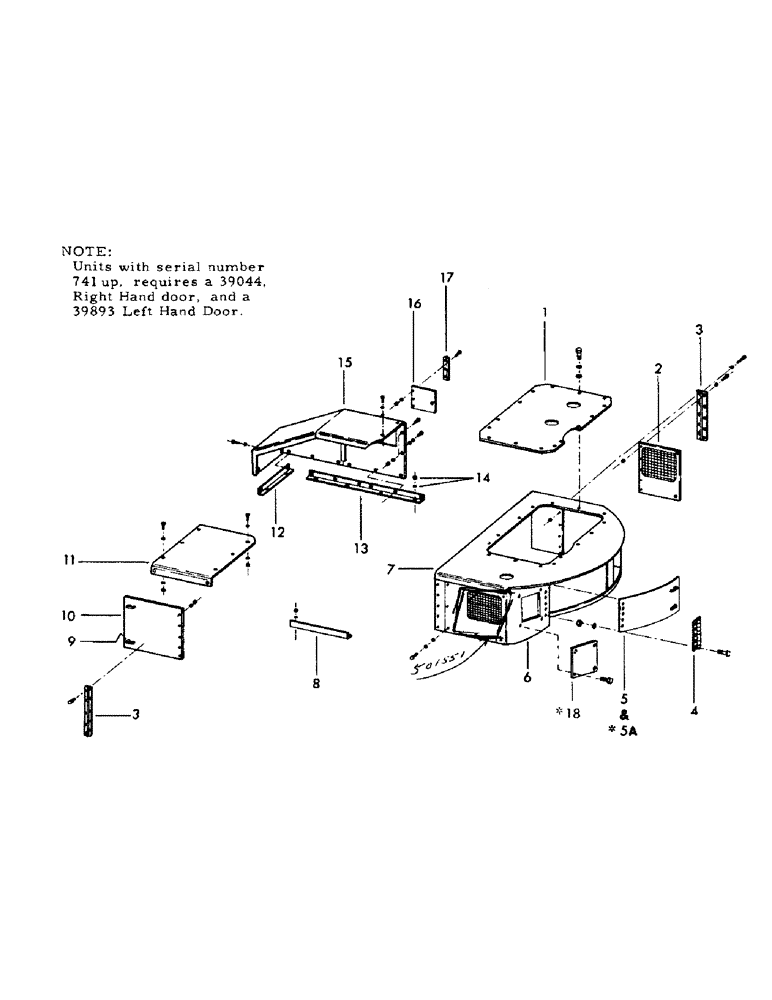 Схема запчастей Case 40YC - (D08) - TURNTABLE SHROUD (05) - UPPERSTRUCTURE CHASSIS
