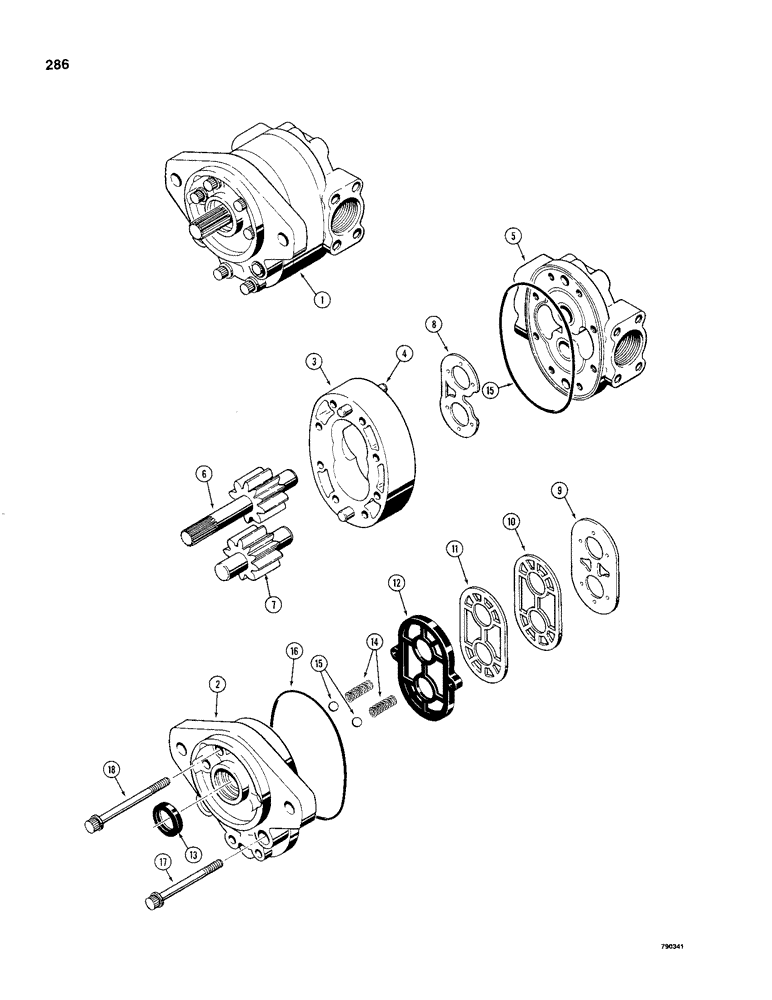 Схема запчастей Case 480C - (286) - D48950 CESSNA HYDRAULIC PUMP (35) - HYDRAULIC SYSTEMS