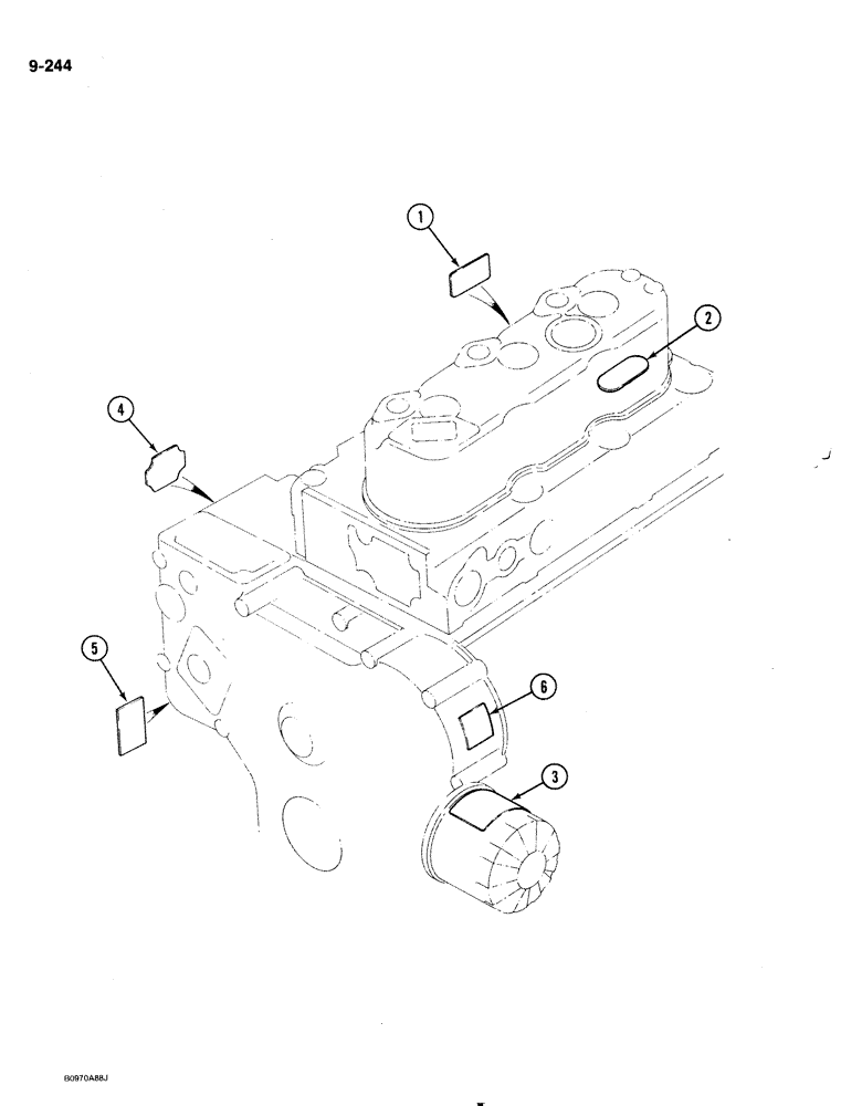 Схема запчастей Case 1818 - (9-244) - ENGINE DECALS, DIESEL MODELS (09) - CHASSIS/ATTACHMENTS