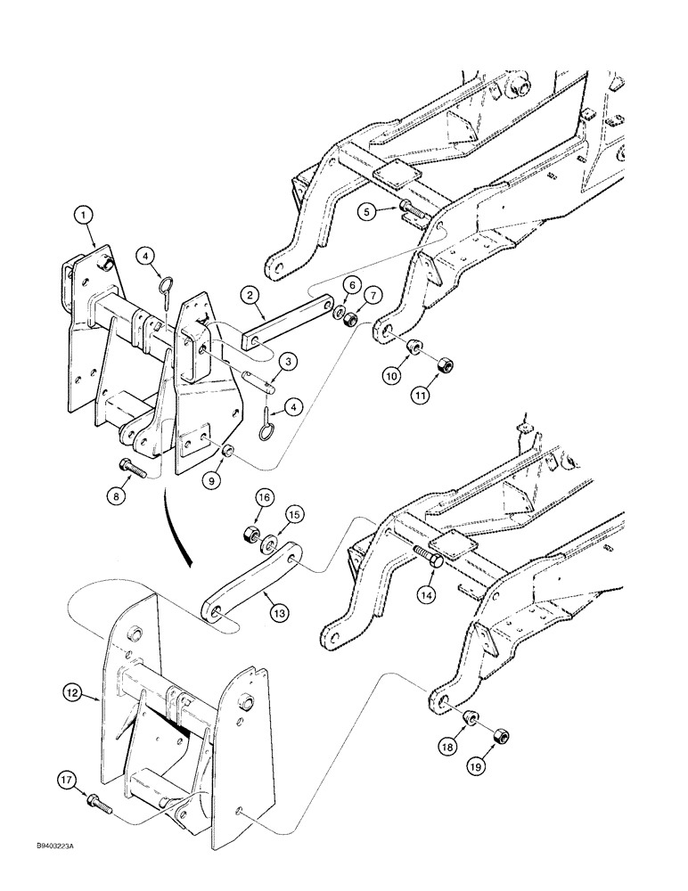 Схема запчастей Case 480F LL - (9-070) - THREE-POINT HITCH FRAME AND MOUNTING PARTS (09) - CHASSIS/ATTACHMENTS