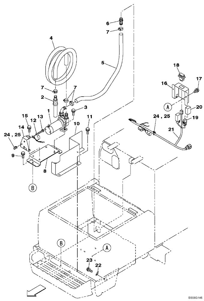 Схема запчастей Case CX470B - (03-08) - FUEL FILLING PUMP - OPTIONAL (03) - FUEL SYSTEM