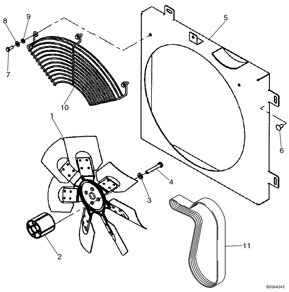 Схема запчастей Case 435 - (02-02) - FAN - FAN BELT (02) - ENGINE