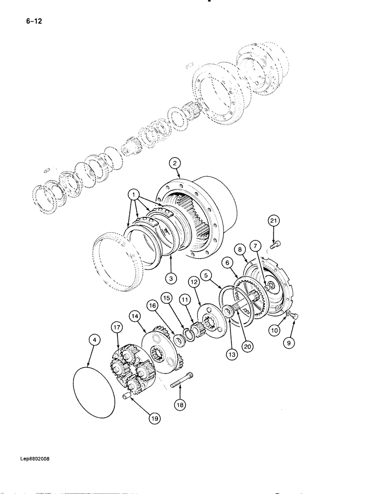 Схема запчастей Case 888 - (6-012) - FINAL DRIVE TRANSMISSION (06) - POWER TRAIN