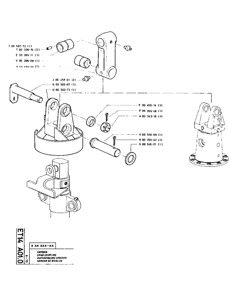 Схема запчастей Case TC45 - (127) - GRAB COUPLING 