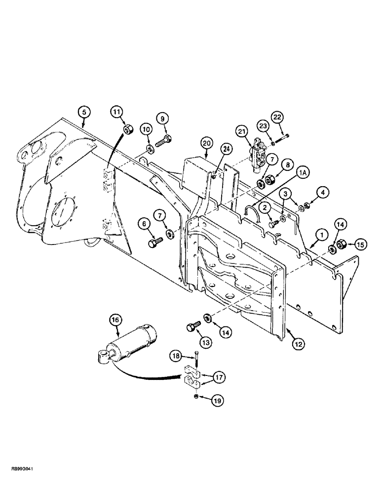 Схема запчастей Case 860 - (9-045A) - REVERSED QUAD FRAME AND MOUNTING (09) - CHASSIS/ATTACHMENTS