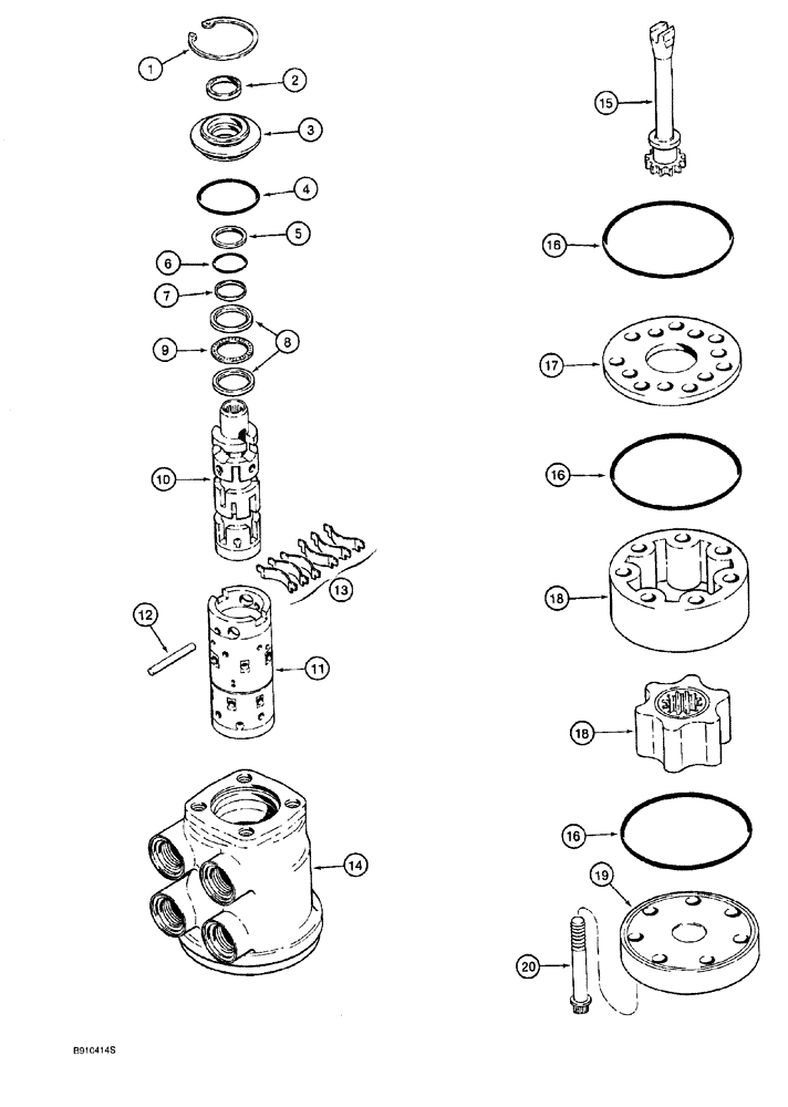 Схема запчастей Case 921 - (5-008) - STEERING CONTROL VALVE ASSEMBLY (05) - STEERING
