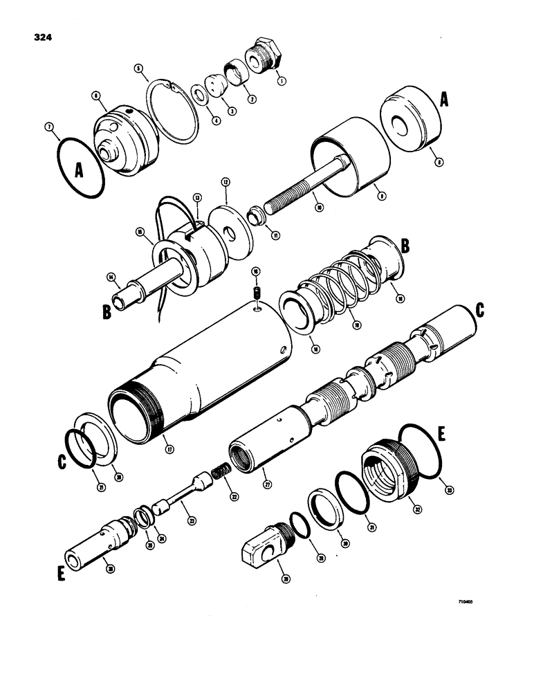 Схема запчастей Case W18 - (324) - L33752 TILT SPOOL (08) - HYDRAULICS