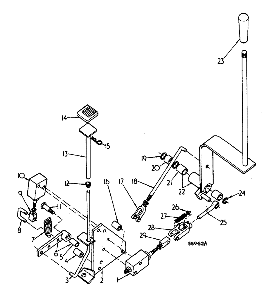Схема запчастей Case 3400 - (036) - TRANSMISSION CONTROLS - HYDROSTATIC DRIVE TRACTORS (21) - TRANSMISSION