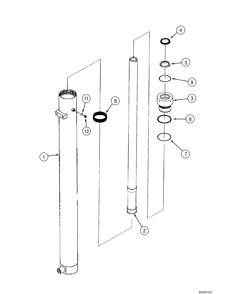 Схема запчастей Case 586G - (08-10) - CYLINDER ASSY (360622A1) - MAST LIFT, 6000 LB FREELIFT (08) - HYDRAULICS
