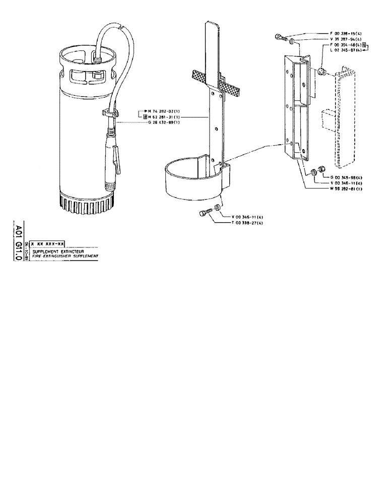 Схема запчастей Case 90BCL - (028) - FIRE-EXTINGUISHER SUPPLEMENT (05) - UPPERSTRUCTURE CHASSIS