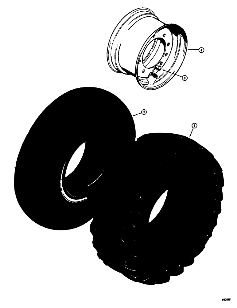 Схема запчастей Case 300 - (100) - RIMS & TIRES-10 PLY TIRES, 18.4 X 26, 23.1 X 26, 28.1 X 26, 28.5 X 26, 24.5 X 32 , 18.4 X 34 (04) - UNDERCARRIAGE