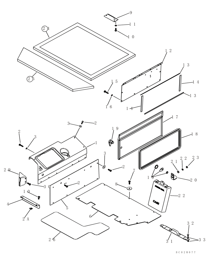 Схема запчастей Case 821C - (09-49) - CANOPY, ROPS - COVERS (09) - CHASSIS