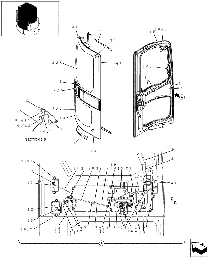 Схема запчастей Case CX27B - (194-01[1]) - CAB - COMPONENTS (90) - PLATFORM, CAB, BODYWORK AND DECALS