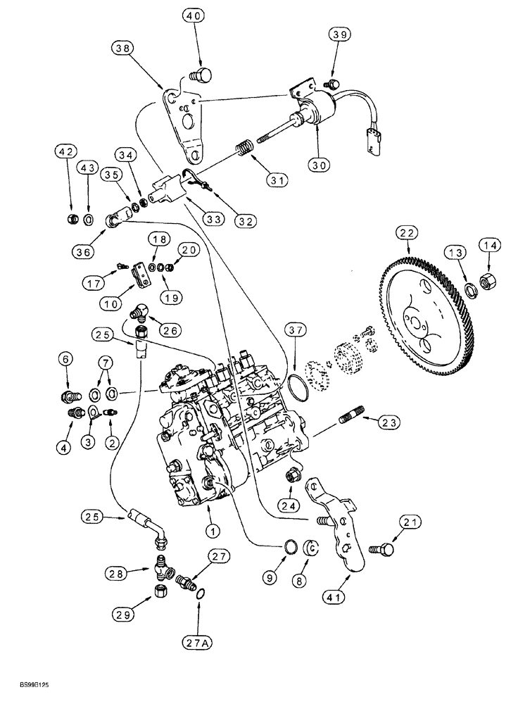Схема запчастей Case 580SL - (3-016) - FUEL INJECTION PUMP AND DRIVE, 4T-390 EMISSIONS CERTIFIED ENGINE (03) - FUEL SYSTEM