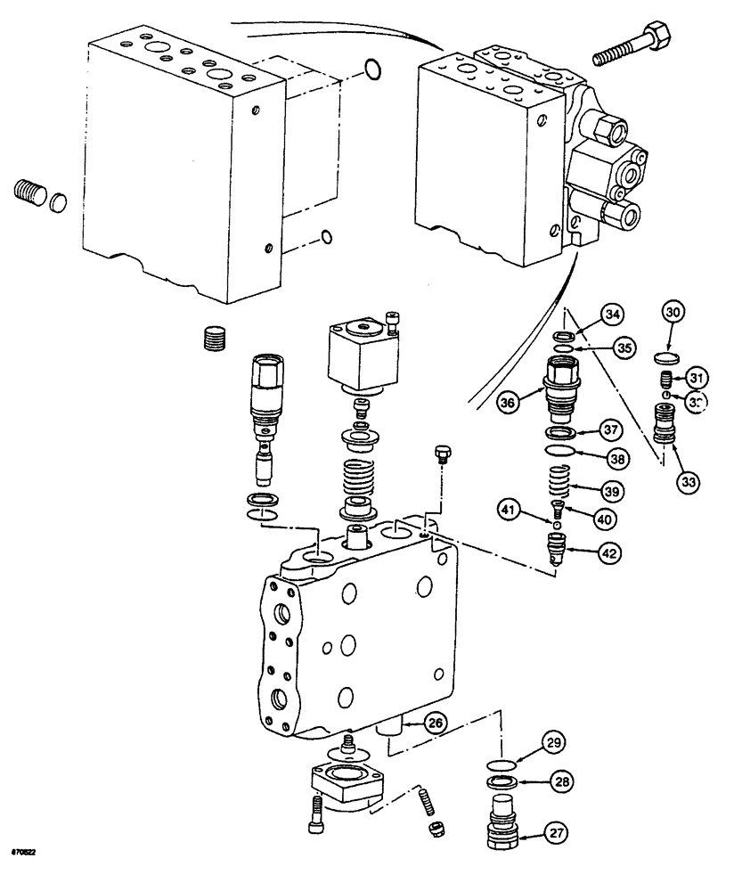 Схема запчастей Case 688 - (8-134) - CONTROL VALVE, USED WITH HYDRAULIC HAMMER (08) - HYDRAULICS