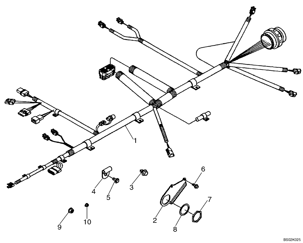 Схема запчастей Case CX330 - (04-04) - MOUNTING - ELECTRONIC IGNITION CONTROL MODULE HARNESS (04) - ELECTRICAL SYSTEMS