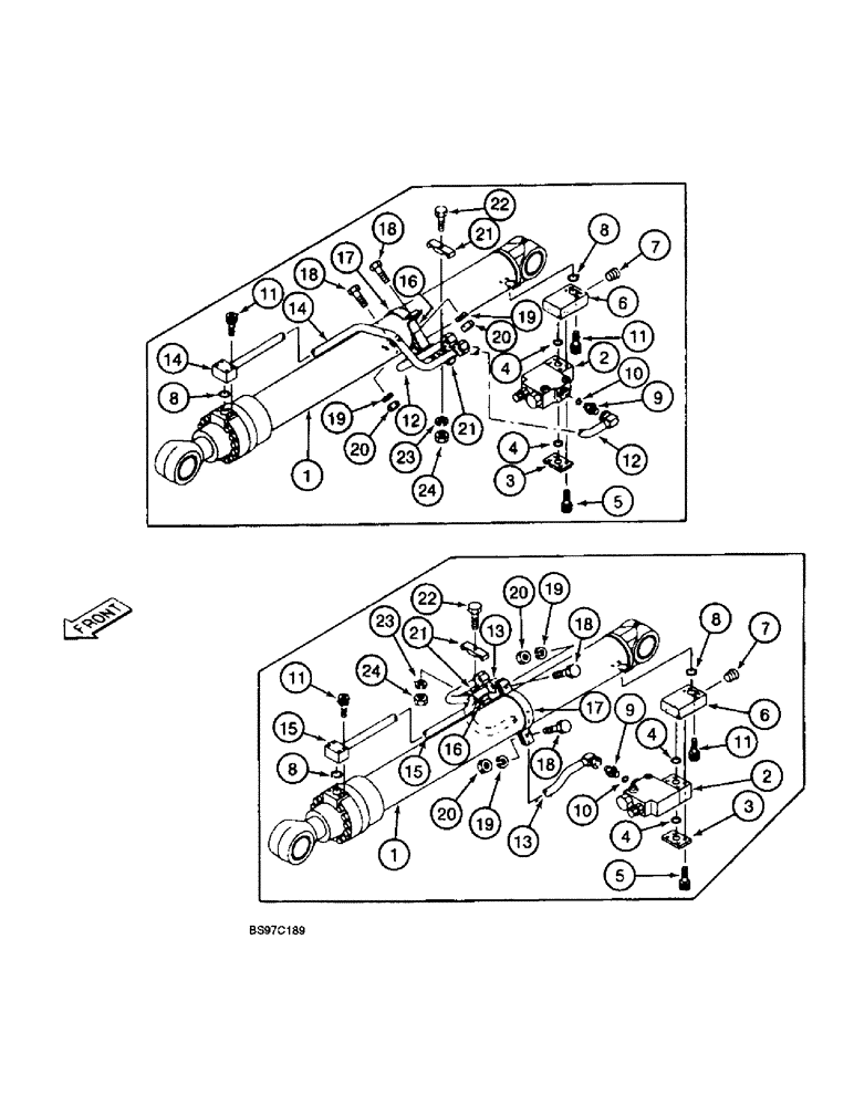 Схема запчастей Case 9040B - (8-170) - LOAD HOLDING OPTION, HOLDING VALVES AND TUBES AT BOOM CYLINDERS (08) - HYDRAULICS