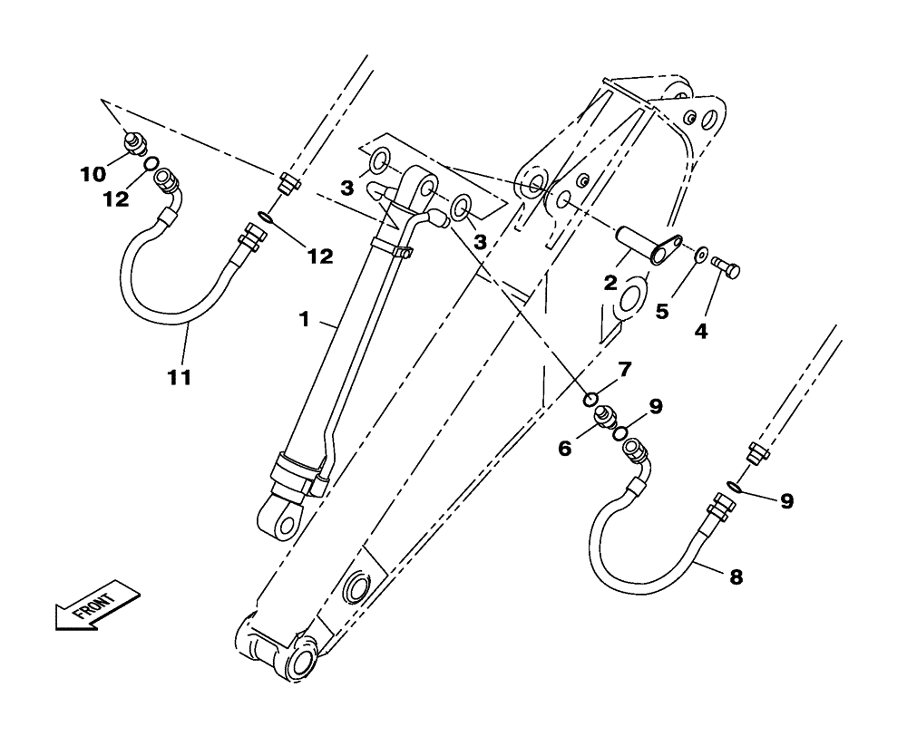 Схема запчастей Case CX250C - (08-014[00]) - BUCKET CYLINDER - DIPPER - 2.50 M (08) - HYDRAULICS