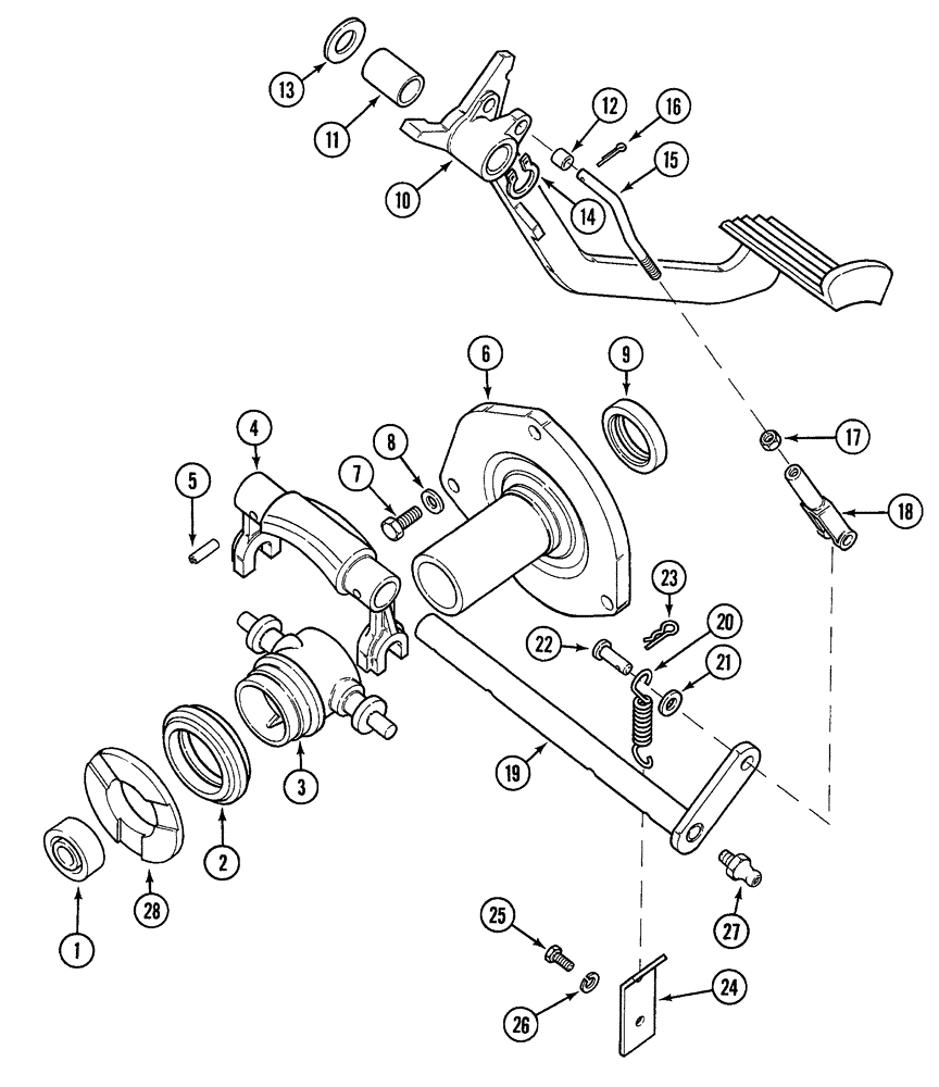 Схема запчастей Case 380B - (6-36) - CLUTCH CONTROLS (06) - POWER TRAIN