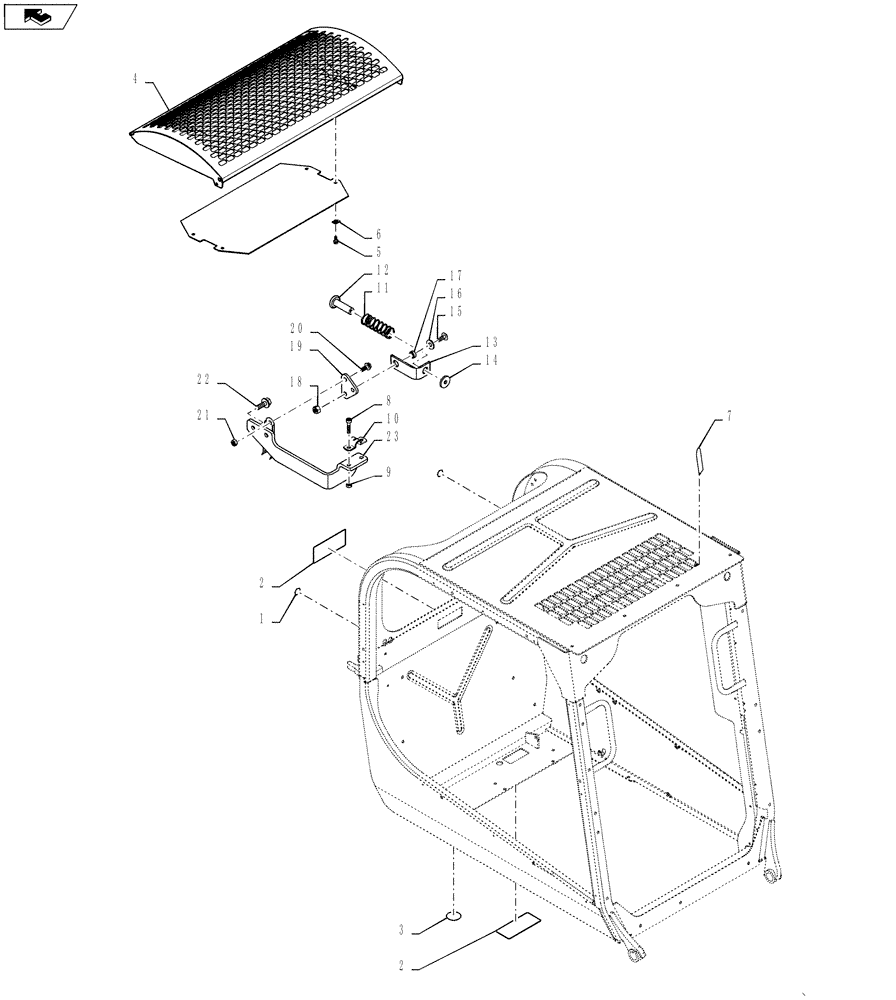 Схема запчастей Case SV185 - (90.154.AC) - OPEN CAB, NO HEAT OR HVAC (SR175,SV185) (90) - PLATFORM, CAB, BODYWORK AND DECALS