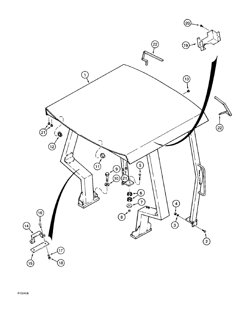 Схема запчастей Case 590 - (9-140) - ROPS CANOPY (09) - CHASSIS/ATTACHMENTS
