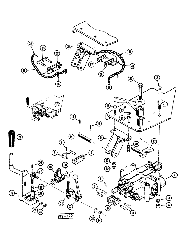 Схема запчастей Case 35 - (048) - 3-SPOOL VALVES CONTROL FOR LOADER 
