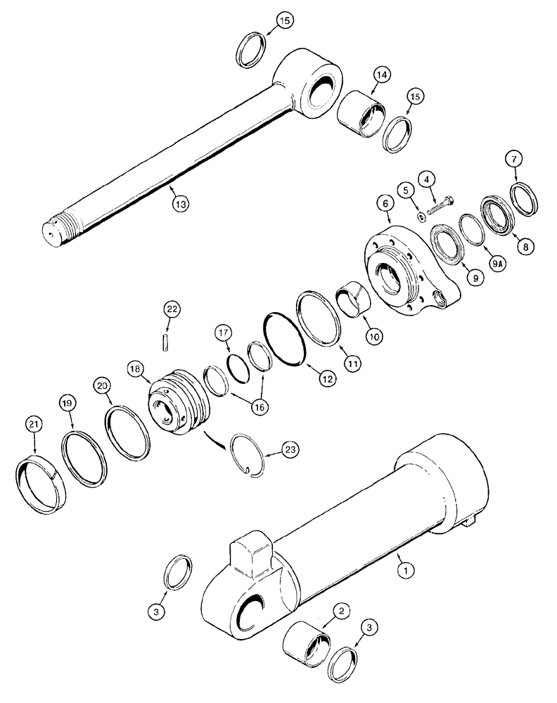 Схема запчастей Case 921B - (8-040) - BUCKET CYLINDER (08) - HYDRAULICS