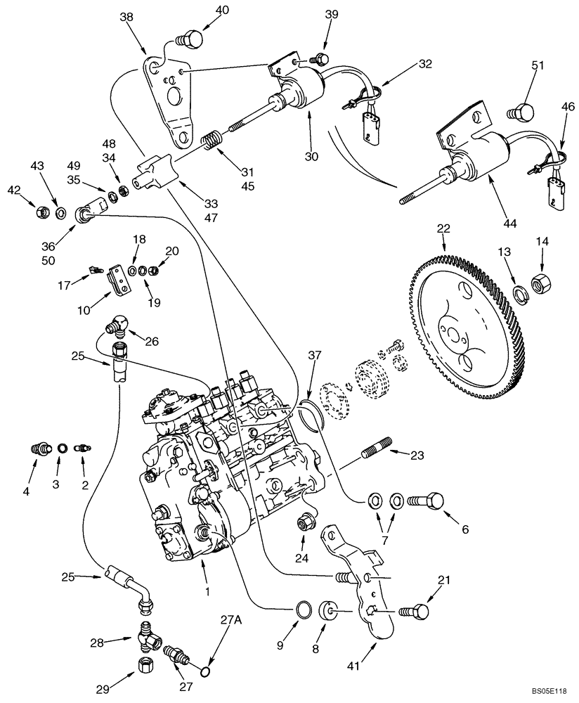 Схема запчастей Case CX160 - (03-07) - FUEL INJECTION PUMP AND DRIVE (03) - FUEL SYSTEM