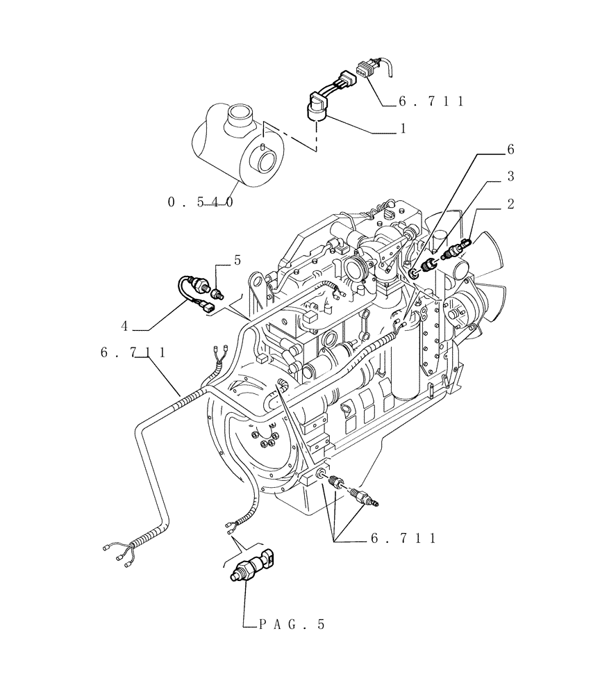 Схема запчастей Case 1850K LT - (6.712[03]) - ELECTRIC COMPONENTS - ENGINE SWITCHES (13) - Electrical System / Decals