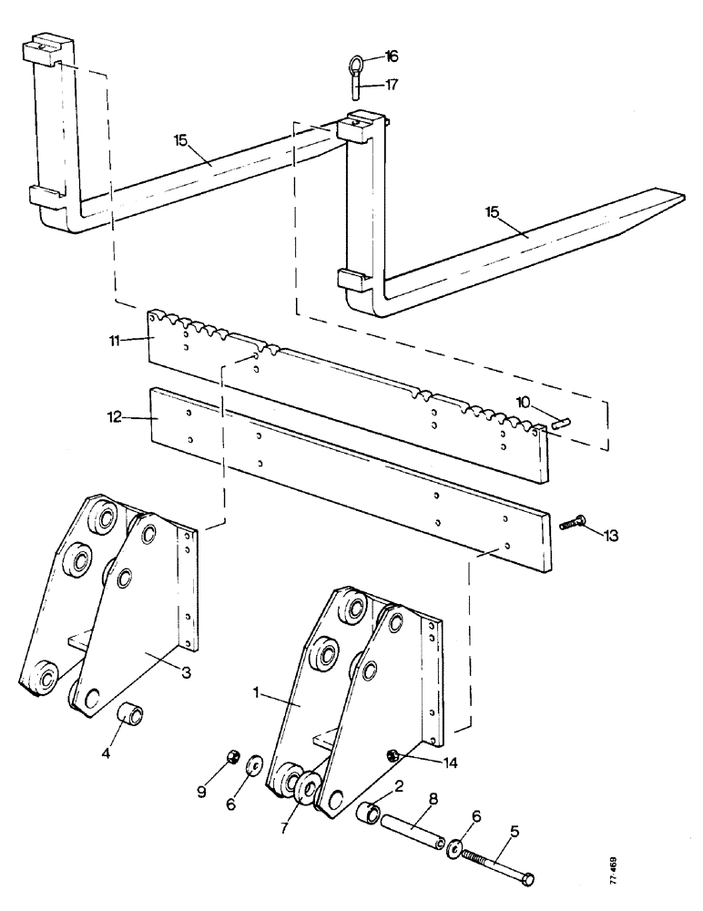 Схема запчастей Case 850 - (L06-1) - PALLET FORKS (05) - UPPERSTRUCTURE CHASSIS