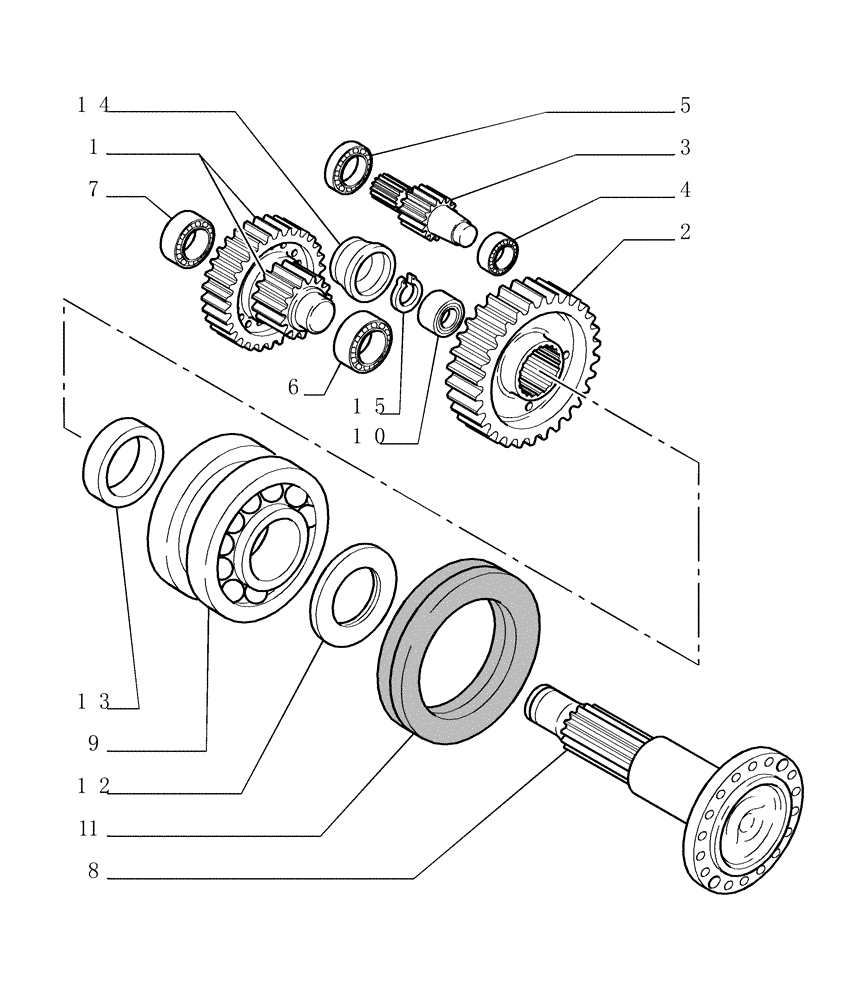 Схема запчастей Case 1850K LT - (1.277[04]) - FINAL DRIVE - COMPONENTS (29) - HYDROSTATIC DRIVE