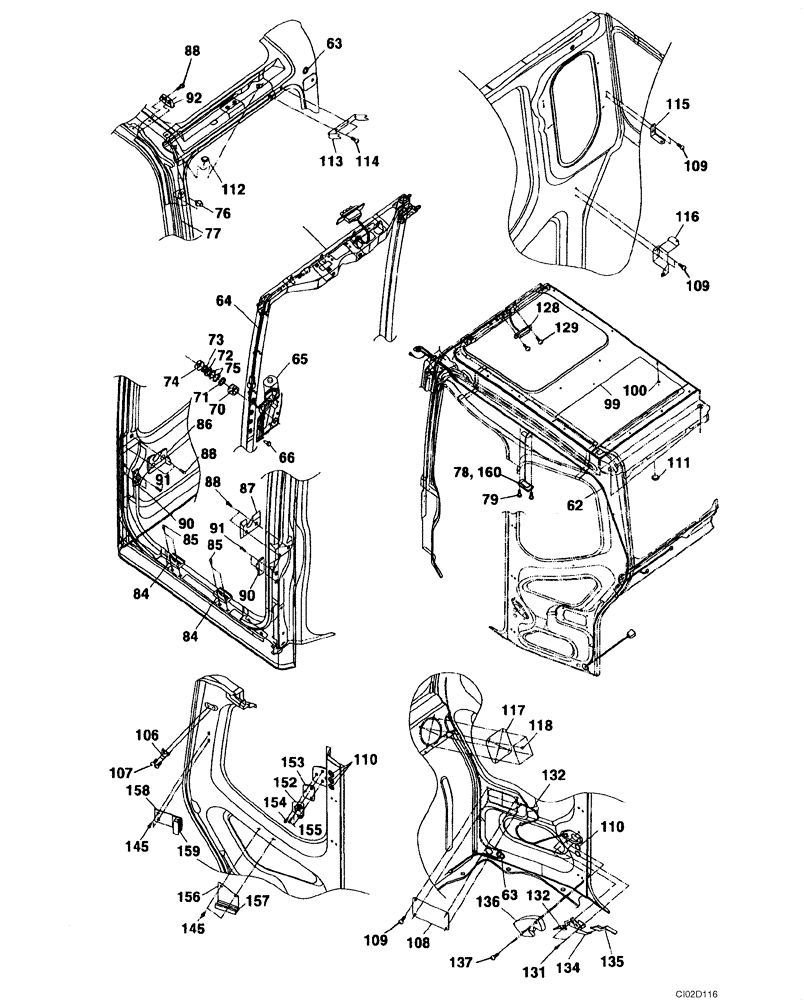 Схема запчастей Case CX225SR - (09-25) - CAB (09) - CHASSIS