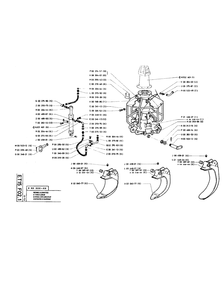 Схема запчастей Case TC45 - (147) - 6 TINES GRAB 