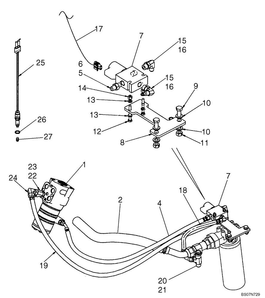 Схема запчастей Case 590SM - (05-02C) - HYDRAULICS - STEERING (COMFORT STEER) (VARIABLE VOLUME PUMP MODELS) (590SM+) (05) - STEERING