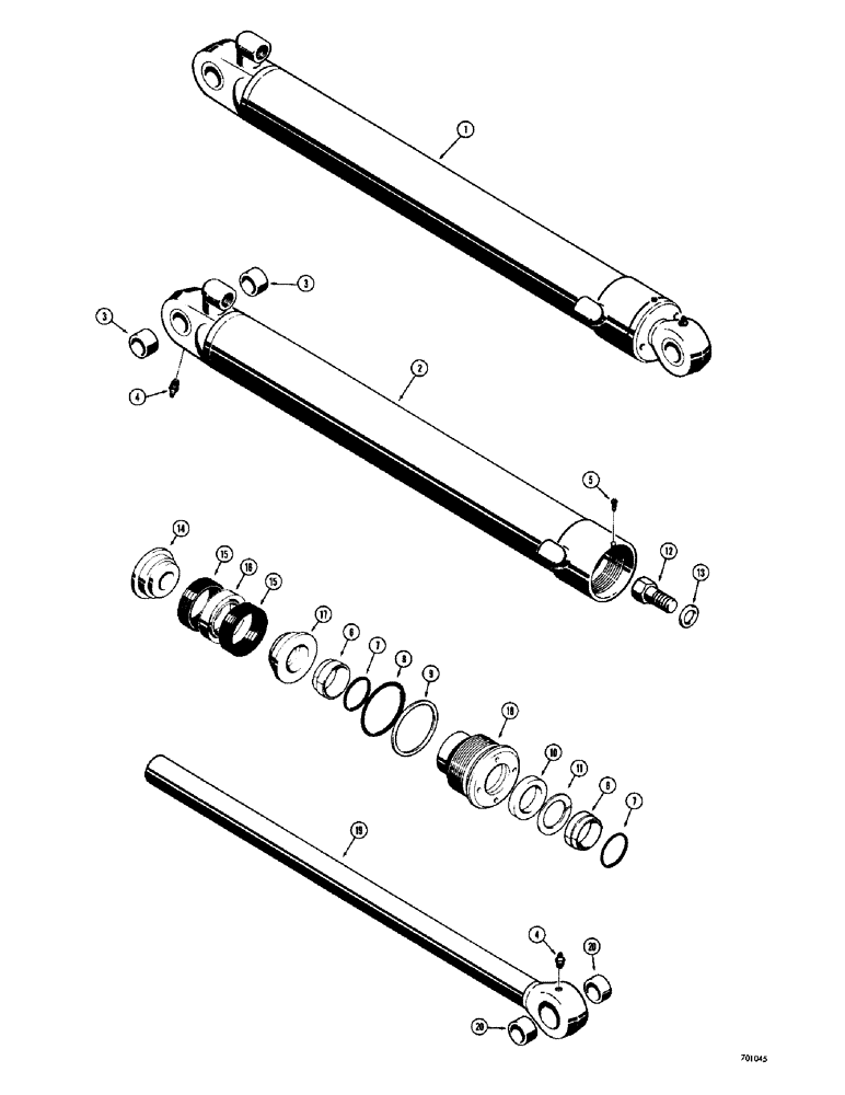 Схема запчастей Case 34 - (128) - BACKHOE BUCKET CYLINDER, CYLINDER WITH FLAT SNAP-IN TYPE OUTER ROD WIPER 