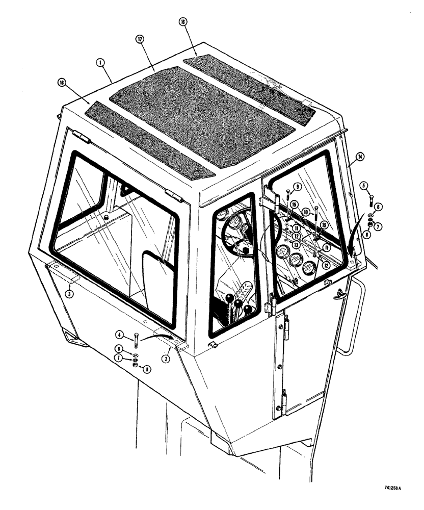 Схема запчастей Case W20 - (254) - ROPS CANOPY AND CAB MOUNTING (09) - CHASSIS