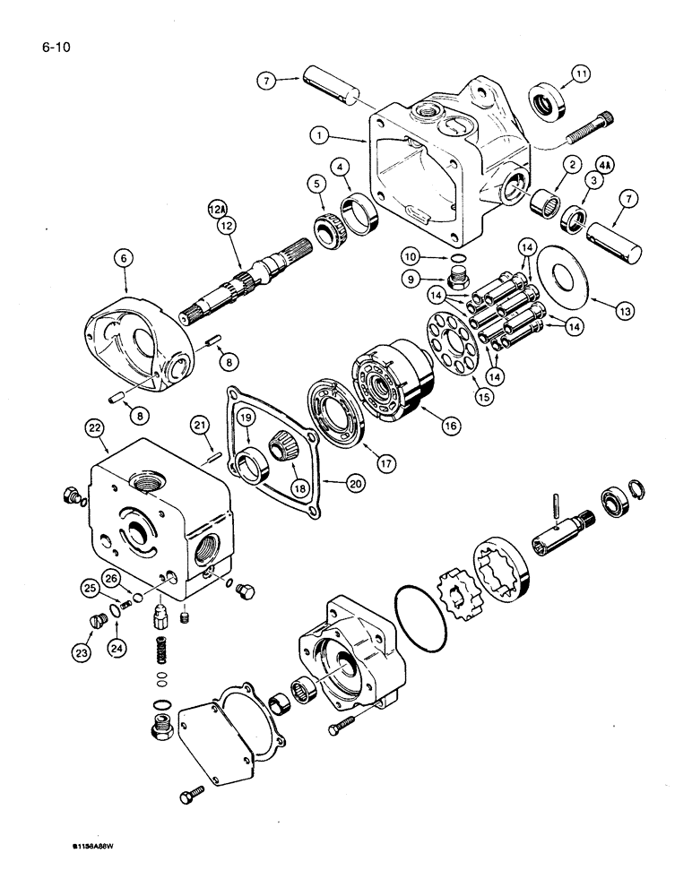 Схема запчастей Case 360 - (6-10) - GROUND DRIVE PUMP (06) - POWER TRAIN