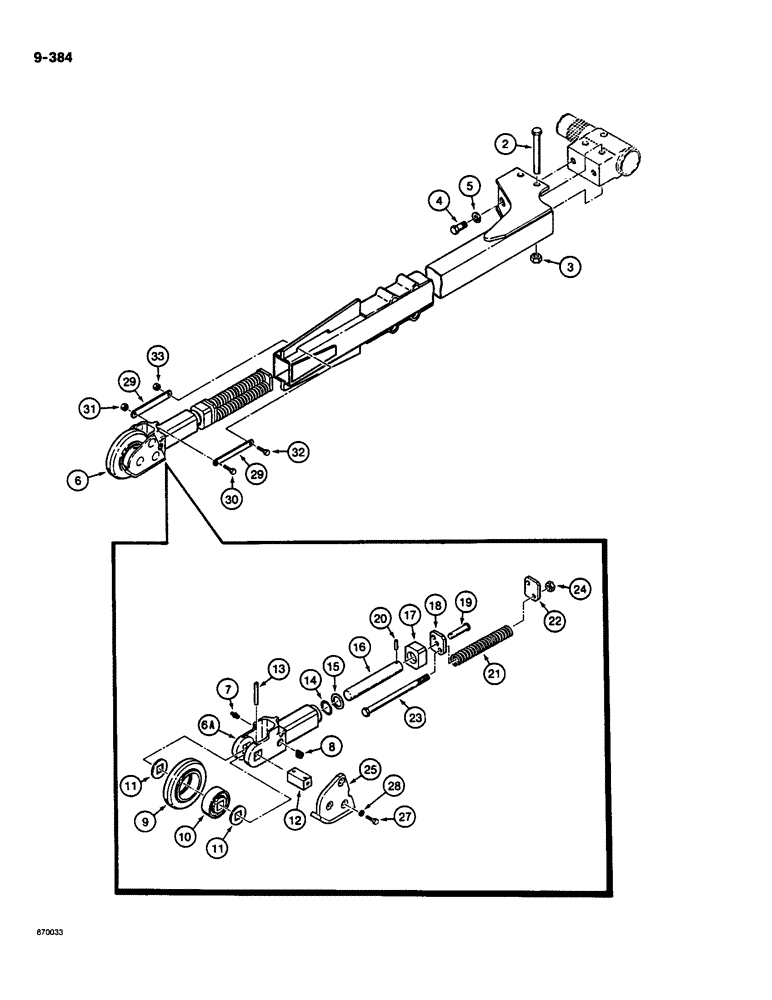 Схема запчастей Case DH4B - (9-384) - TRENCHER CHANNEL BOOM AND BOOM END MOUNTING (09) - CHASSIS/ATTACHMENTS